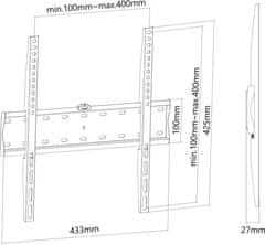 Neomounts Neomounts FPMA-W300BLACK/Držák displeje/na stěnu/32-55"/fixní/VESA 400X400/nosn. 40kg/černý