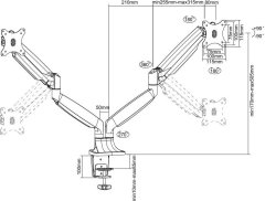 Neomounts Neomounts Select NM-D750DWHITE / Flat Screen Desk mount (10-32") desk clamp/grommet / White