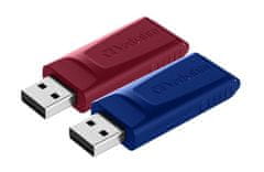 Verbatim 32GB 2PACK USB Flash 2.0 SLIDER Store'n'Go (červený+modrý) P-blistr