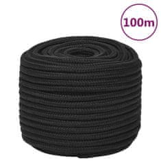 Vidaxl Lodní lano celočerné 12 mm 100 m polypropylen