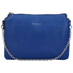 MaxFly Stylová dámská koženková crossbody kabelka Ebba, tmavě modrá