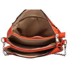 MaxFly Stylová dámská koženková crossbody kabelka Ebba, oranžová