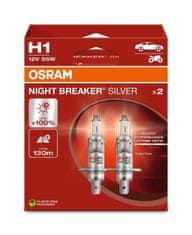 Osram OSRAM H1 12V 55W P14.5s NIGHT BREAKER SILVER plus 100procent 2ks 64150NBS-2HB