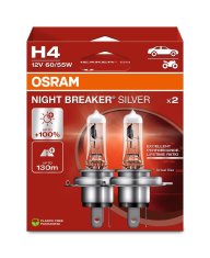 Osram OSRAM H4 12V 60/55W P43t NIGHT BREAKER SILVER plus 100procent 2ks 64193NBS-2HB