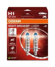 Osram OSRAM H1 12V 55W P14.5s NIGHT BREAKER LASER plus 150procent více světla 2ks 64150NL-2HB