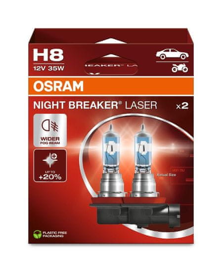 Osram OSRAM H8 12V 35W PGJ19-1 NIGHT BREAKER LASER plus 150procent více světla 2ks 64212NL-2HB