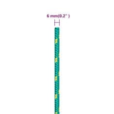 Vidaxl Lodní lano zelené 6 mm 500 m polypropylen