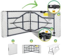 TZB Cateringový skládací stůl Bali 180 cm bílý
