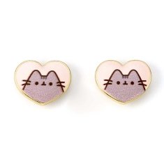 Carat Shop Pusheen kočičí růžové srdíčkové náušnice