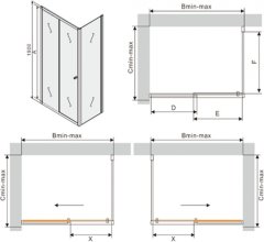 Mexen Mexen Apia výsuvná sprchová kabina 110 x 70 cm, průhledná, černá - 840-110-070-70-00 - MEXEN