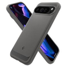 Spigen Silikonový obal na Google Pixel 9 PRO XL Spigen Rugged Armor Mramorově šedý