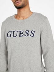 Guess Guess pánský svetr Page šedý s logem Velikost: XL