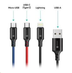 Connect IT Wirez 3in1 USB-C & Micro USB & Lightning, 1,2 m