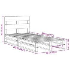 Vidaxl Postel bez matrace bílá 90 x 200 cm masivní borovice