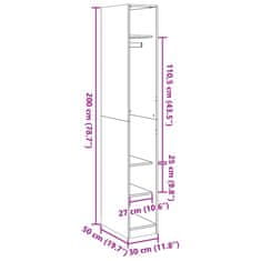 Vidaxl Šatní skříň dub artisan 30 x 50 x 200 cm kompozitní dřevo