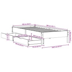 Vidaxl Postel bez matrace bílá 100 x 200 cm masivní borovice