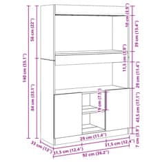 Petromila Skříň highboard betonově šedá 92 x 33 x 140 cm kompozitní dřevo