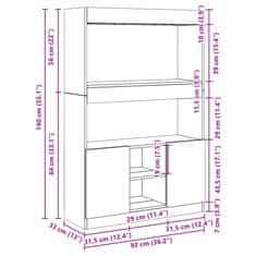 Petromila Skříň highboard bílá 92 x 33 x 140 cm kompozitní dřevo