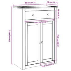 Vidaxl Botník Panama 80 x 40 x 114 cm masivní borové dřevo