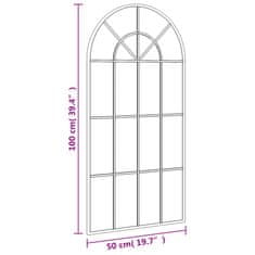 Vidaxl Nástěnné zrcadlo černé 50 x 100 cm oblouk železo