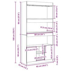 Petromila Skříň highboard betonově šedá 92 x 33 x 180 cm kompozitní dřevo