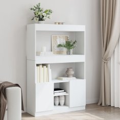 Petromila Skříň highboard bílá 92 x 33 x 140 cm kompozitní dřevo