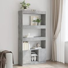 Petromila Skříň highboard betonově šedá 92 x 33 x 180 cm kompozitní dřevo