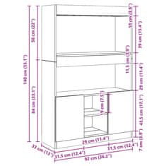 Petromila Skříň highboard černá 92 x 33 x 140 cm kompozitní dřevo