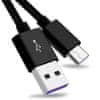 Kabel USB 3.1 C/M - USB 2.0 A/M, Super fast charging 5A, černý, 1m