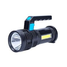 Solight  LED ruční nabíjecí svítilna s bočním světlem, 150+100lm, Li-Ion