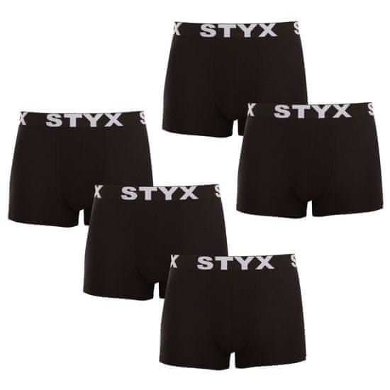 Styx 5PACK pánské boxerky sportovní guma černé (5G960)