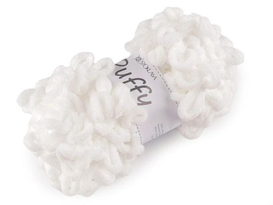 Kraftika 1ks off white pletací příze puffy 100 g, pletací