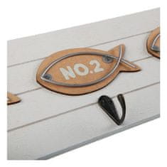 BigBuy Nástěnný věšák Keys Fish Kov Dřevo MDF (3,5 x 12 x 40 cm)