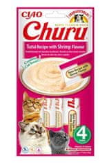 churu Inaba cat snack tuňák s krevetovou příchutí 4x 14g