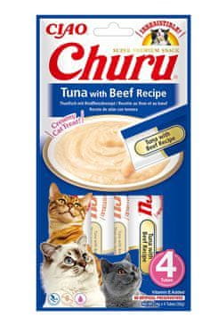 Inaba Churu cat snack tuňák & hovězí 4x 14g