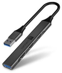 Connect IT USB-A hub, (1xUSB-A 3.0, 3xUSB-A 2.0), externí, ANTRACITOVÝ