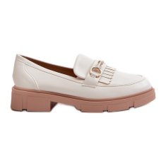 Mokasíny s ornamentem Eko Leather White velikost 36