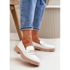 Mokasíny s ornamentem Eko Leather White velikost 36