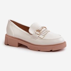 Mokasíny s ornamentem Eko Leather White velikost 36