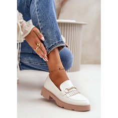 Mokasíny s ornamentem Eko Leather White velikost 36