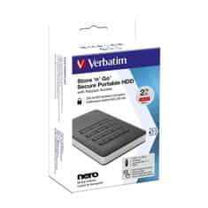 Verbatim HDD 2.5" 2TB USB 3.1/USB-C, šifrovaný externí disk s numerickou klávesnicí, Store 'n' Go