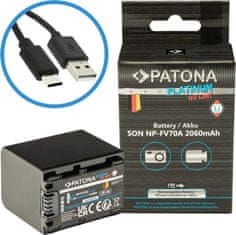 PATONA baterie pro foto Sony NP-FV70A 2060mAh Li-Ion Platinum USB-C nabíjení