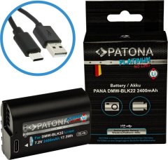 PATONA baterie pro digitální kameru Panasonic DMW-BLK22 2400mAh Li-Ion Platinum USB-C nabíjení