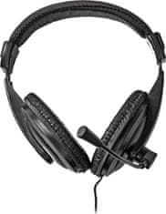 Nedis headset CHST210BK/ drátová sluchátka + mikrofon/ 1x 3.5 mm jack/ 2x 3.5 mm jack/ kabel 1,8 m/ černý