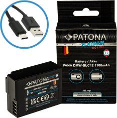 PATONA baterie pro foto Panasonic DMW-BLC12 1100mAh Li-Ion Platinum USB-C nabíjení