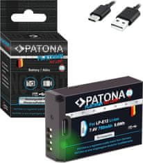 PATONA baterie pro foto Canon LP-E12 750mAh Li-Ion Platinum USB-C nabíjení