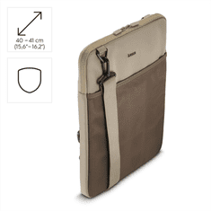 Hama To Go, obal na notebook, pro uhlopříčku 40-41 cm (15,6-16,2"), popruh na rameno, béžový/hnědý