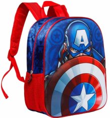 CurePink Dětský batoh Marvel: Captain America Patriot (objem 9 litrů|26 x 31 x 11 cm)