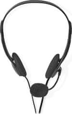 Nedis headset CHST100BK/ drátová sluchátka + mikrofon/ 2x 3,5 mm jack/ kabel 2 m/ černý