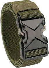 Camerazar Taktický Vojenský Opasek Unisex, Zelená Barva, Polypropylenový Nylon, 36 mm x 0.2 cm x 126 cm